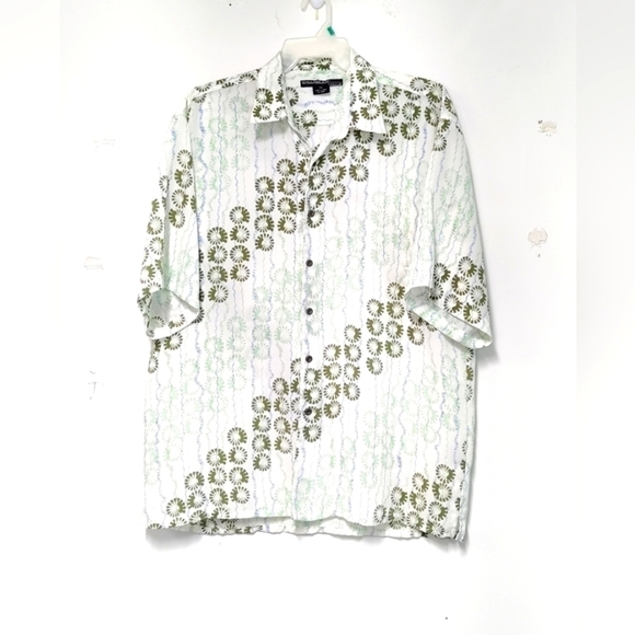 Syllables  shirt button front short sleeve green Size: XXL. - Picture 1 of 5